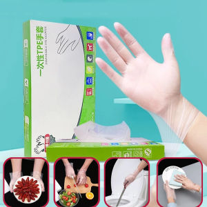 100pcs/box Disposable Gloves Clear Latex Free TPE Gloves For Home Food Handling Laboratory Work