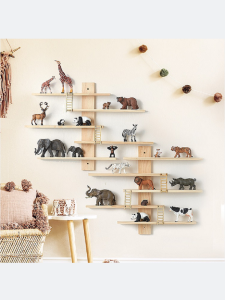Childrens Room Design Soft Decoration Guide Wall Mounted Toy Storage Rack Animal Model Display Shelf Boys Girls Furniture