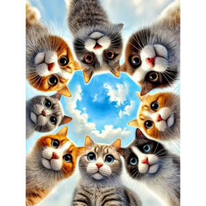 500/1000/1200/2000PCS Jigsaw Puzzle Serene Sweet Adorable Cartoon Cat Face Portrait For Adults Perfect Gift For Cat Lovers