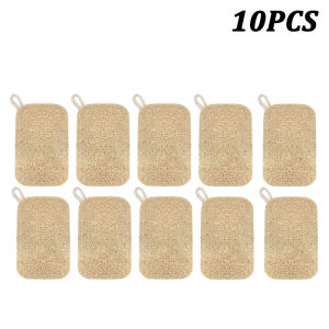 Natural Loofah Sponge Scrubber Reusable Plant Fiber Dish Washing Pad Oil Stain Remover For Kitchen Cleaner With Rope