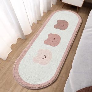 VIKAMA Cute Cartoon Imitation Cashmere Rug Soft Non Slip Bedside Carpet Living Room Balcony Home Floor Decor