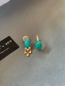 CAFFTI | Turquoise Natural Stone Fringe Earrings Retro Style