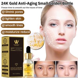 24k Gold Polypeptide Anti-Aging Essence Shrink Pores Repairs Dry Loose Skin Anti Wrinkle Serum Lifting Firming Fade Fine Lines Brighten