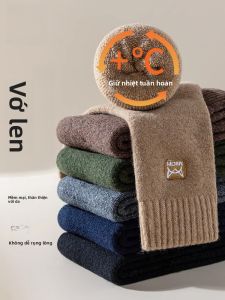 MiiOW | Tất len nam dày dặn mùa đông MiiOW XZ-YM071 Tất ống dài đến bắp chân bằng vải khăn ấm áp cho nam mùa thu đông
