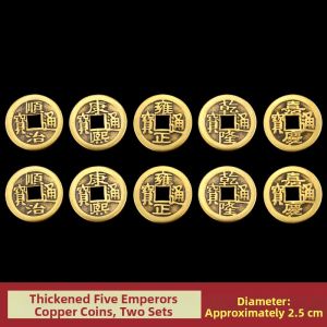 WANSHIXIANG | Thick Pure Brass Chinese Emperor Coins Decor