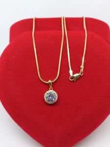 kalung perak asli lapis emas/kalung kasandra +liontin mataputih/kalung asli silver 925/kalung fashion wanita