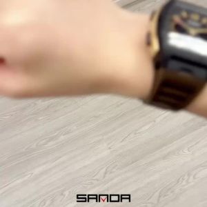 Sanda | SANDA New Dual Display Watch for Men Sport 5Bar Waterproof LED Luminous Analog Digital Alarm Clock Electronic Quartz Men Watch