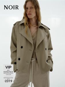 MO&Co. | Áo Khoác Trench Coat Bằng Cotton Cao Cấp Từ Nghệ Thuật Thủ Công Ý Có Dây Nịt