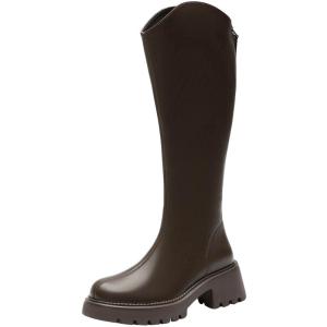 DUSTO | Winter New Round Toe Long Tube Boots Coarse High Heels