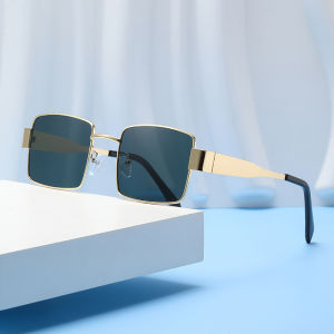 Oversized Retro Square Sunglasses For Men Hong Kong Style Metal Frame Eyewear Sunnies UV 400 Protection Sunglasses For Women