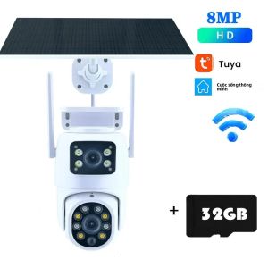 Camera Ngoài Trời Tuya Solar WiFi 8MP Camera Kép 4K Không Dây Xoay Chiều PTZ Bảo Mật Pin Tiết Kiệm Năng Lượng Phát Hiện Chuyển Động Hỗ Trợ Màn Hình Kép