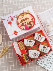 Bộ Bát Sứ 4 Chiếc Đựng Trong Hộp Quà Tặng Bộ Bát Gia Đình Bát Dùng Chung Cho Gia Đình Nhỏ Bộ Đồ Ăn Bằng Sứ Trung Quốc