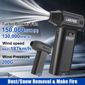 130000/150000RPM Air Blower Turbo Blowing Fan Household Air Duster Garden Clean Car Snow Removal Electric Inflator Pump Nozzles