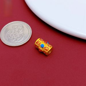 Antique Style Sand Gold Transient Spacer Beads Matte Hollow out Design DIY Fashion Jewelry Accessories Red And Green Dragonfly Eyes