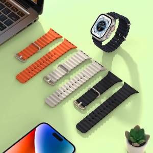 Ban nhạc ban đầu đại dương dây đeo cho vòng đeo đồng hồ Apple 49mm 45mm 44mm 42mm 38mm 41mm 40mm thể thao ban nhạc vòng đeo tay silicon cho iWatch Ultra 2/Ultra Series 9 8 7 6 5 4 3 2 1 SE SE2