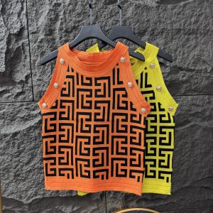 Áo Len Dệt Kim Rộng Rãi Kiểu Pháp Mùa Hè Cho Nữ Áo Lót Bên Trong Không Tay Áo Khoác Ngoài Thời Trang Thường Ngày Bằng Polyester