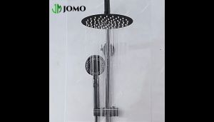 【JOMO】8/10/12  Inch Ultra Thin 304 Stainless Steel Circular Rain Shower Head Bathroom Supercharged Roundness Silver/Black Sprinkler Top Spray Water Bath