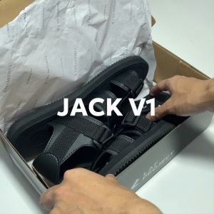 Sandal Gunung Pria Wanita Hiking Umrah Haji Sepeda Hitam Putih Jack V1 LAF Project