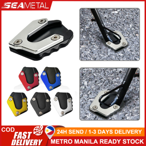 SEAMETAL Motorcycle Anti Slip Foot Support Pad Aluminum Kickstand Extension Plate Stand