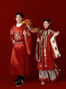 Traditional Chinese Wedding Dress Ming Dynasty Style New Bride Cloud Shoulder Horse Face Skirt Full Set Summer Polyester Fiber