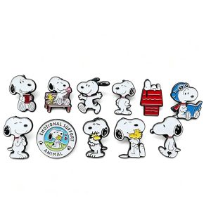 Bandai | 11Pcs Enamel Pins Set Cute Cartoon White Dog Brooches Lapel Badges for Backpack Creative Christmas Birthday Gift for Friends