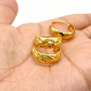 Pawnable Earings for Women Hikaw Saudi Gold 18k Legit Earrings Hypoallergenic Simple Hoop Earrings Womens Niche Design Light Luxury Fashion Personality Jewelry