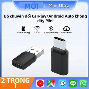 kebidumei | Bộ Chuyển Đổi CarPlay 2 Trong 1 Android Auto Không Dây Hộp AI Dành Cho Hệ Thống Dẫn Đường CarPlay Có Dây Nguyên Bản - Cắm Và Chạy