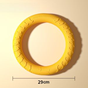 Dog Toys Interactive Teeth Grinding Chew Resistant Fly Disk Ring Tug of War Ball for Corgi Large Breeds Boredom Buster Training