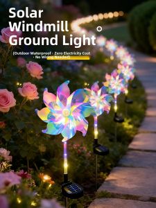 No Brand | Outdoor Solar Windmill LED Garden Lights