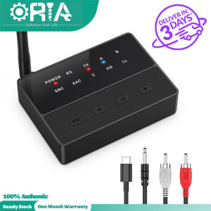 ORIA 2-in-1 Bluetooth AUX Adapter support APTX and 2 Devices Connection Bluetooth 5.3 Transmitter Receiver Bluetooth Adapter for TV/Car/Home Stereo/PC