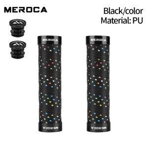 MEROCA MTB Bicycle Grips: 22.2mm PU + Hard Plastic + Aluminum Alloy Locking Anti - slip with Dust Plug