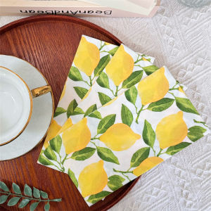 Khăn Giấy Ăn in Hình Quả Chanh Cỡ Lớn 16 Tấm 33*40cm Trang Trí Tiệc Nhà Hàng Cửa Hàng Kem Phụ Kiện Vệ Sinh Văn Phòng Phẩm