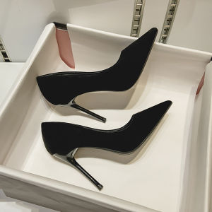 Comfortable French Style Pointed Toe High Heels Womens Spring Autumn Short Size Thin Heel Fashionable Single Shoes