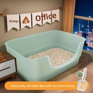 MONLEYTA | Extra Large Open-Top Cat Litter Box Anti-Splash Odor Control Cat Toilet Giant Sand Tray For Cats Pet Supplies Cat Litter Mate