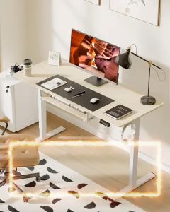 Furniture Direct FitStand 140cm Electrics Adjustable Stand Desk-Rustic Brown