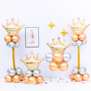 Golden Red Crown Balloon Table Drift Column New Year Shop Activity Atmosphere Decoration Arrangement Celebration Supplies