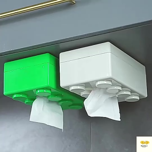 <𝙇𝙖𝙯𝙈𝙖𝙡𝙡> Creative Tissue Holder Building Blocks Lego Inspired + Spring Release Wall-Mount Ready