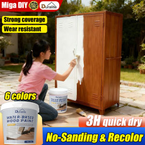 Quick Drying Odorless🔥Duralite Wood Paint 1KG For Wood Indoor Outdoor Use Used for renovation of old furniture wooden furniture Cabinets wooden floor surface color change mildew prevention anti-corrosion Water Based wood coating