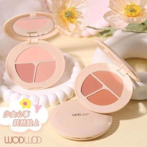 Three-Color Cheek Palette Blush Contour Compact Powder Matte Finish Long-lasting Color Shaping Substitutes for Beauty Tools