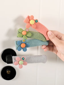 Bộ Ấm Áp Dễ Thương Có Họa Tiết Hoa Cho Tay Cầm Cửa Phòng Ngủ Bảo Vệ Chống Va Chạm Bằng Vải Dệt Kim Trang Trí Cho Cửa