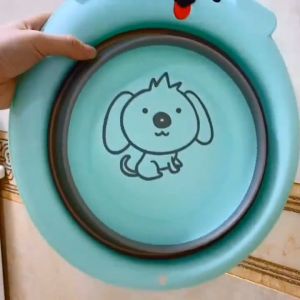 Chậu rửa mặt gấp gọn thau rửa mặt xếp gọn silicon tiết kiệm không gian dễ thương dành cho bé