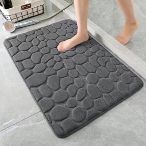 Bathroom Absorbent Pad Bathroom Anti Slip Pad Coral Fleece Embossed Indoor Quick Drying Pad