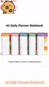 TODAY A5 Daily Planner Notebook Schedule Notebook Flip-Up Coil Notepad 52 Sheets For School Office