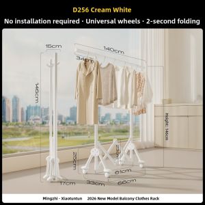 MINGZHI | Foldable Kid-friendly Multicolor Aesthetic Clothes Drying Rack Small