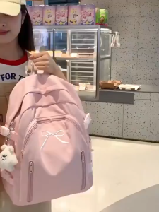 Backpack large capacity student backpack laptop backpack travel backpack leisure bag with pendant