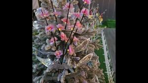 1pc 20LED Battery Powered Artificial Pink Cherry Blossom Branch Light 74cm/29in Realistic Flower Indoor/Outdoor Decor
