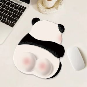 Kawaii Pink Panda Mouse Pad Cute Pink Butt Panda Silicone Wrist Mouse Pads Non Slip Computer Office Support Hand Rest