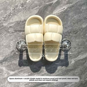 MONLEYTA | Acrylic Bathroom Slipper Rack German Design Wall Mounted Toilet Shoe Holder No Drilling Required Bathroom Storage Organizer