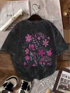 SUOSHE | Floral Print Retro Wash T-Shirt Extra Large