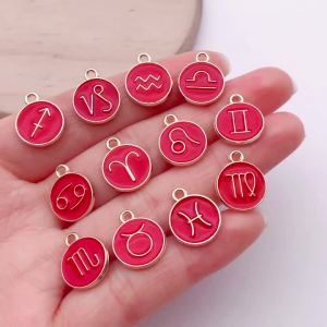 Mặt Dây Chuyền Men Tráng Men Hai Mặt 12 Cung Hoàng Đạo Dành Cho Làm Vòng Tay Vòng Cổ Bông Tai Tự Chế - Bộ Phụ Kiện Thời Trang
